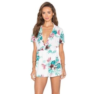 BB Dakota Aleena White Tropical Romper sz 4